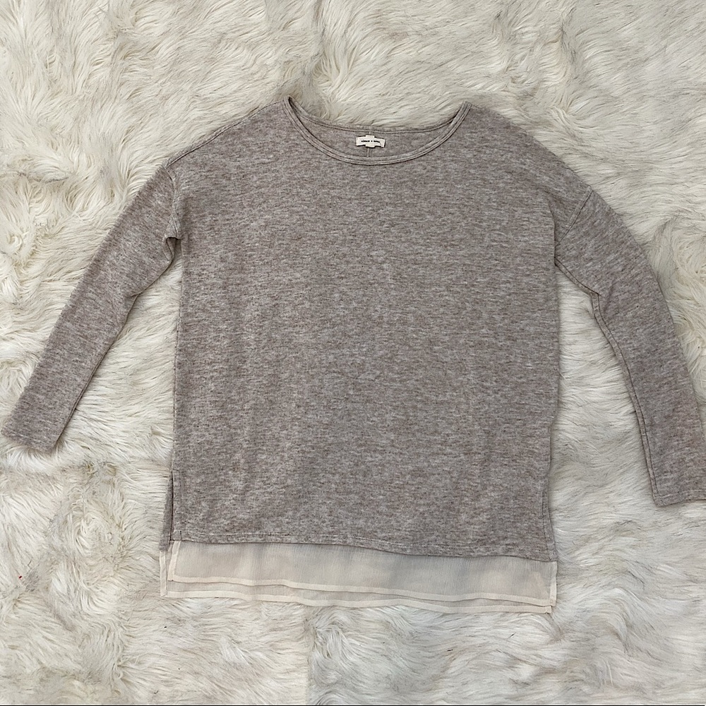 Urban outfitters gray sweater with white trim